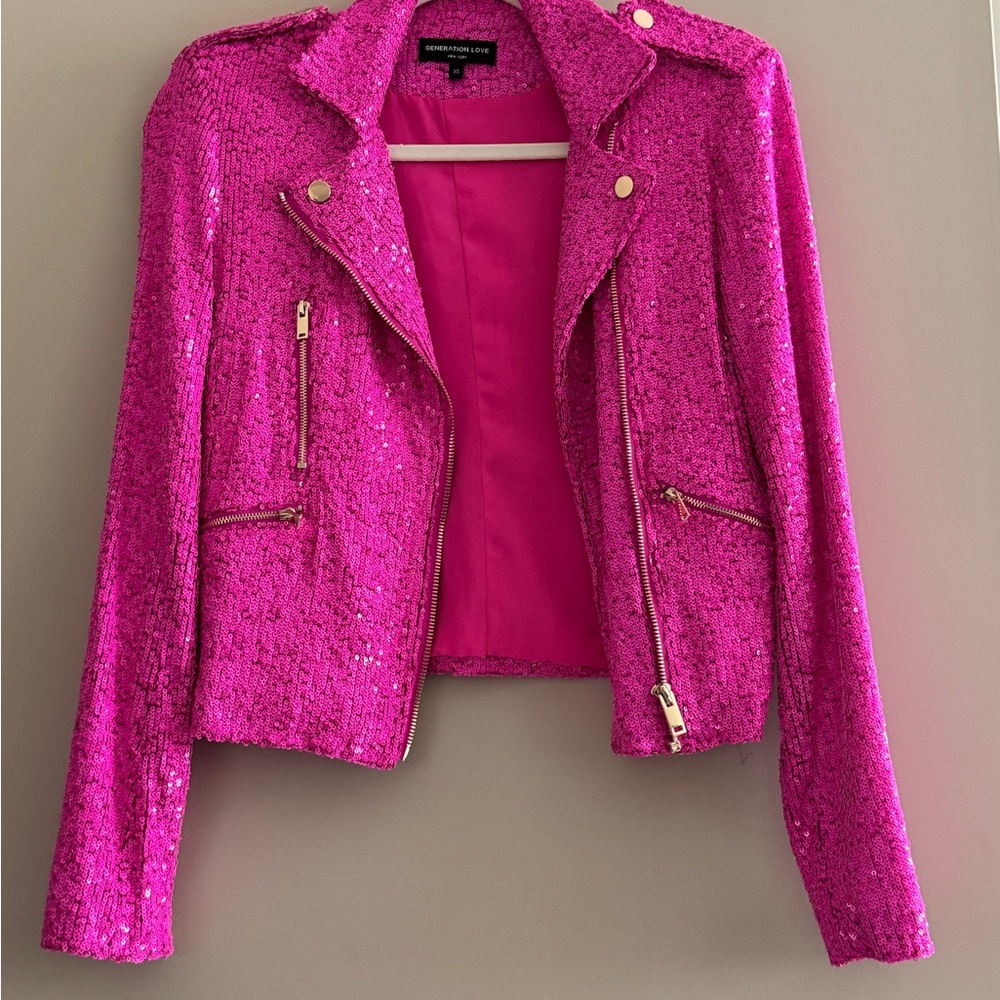 Generation Love Vibrant Pink Sequin Blazer